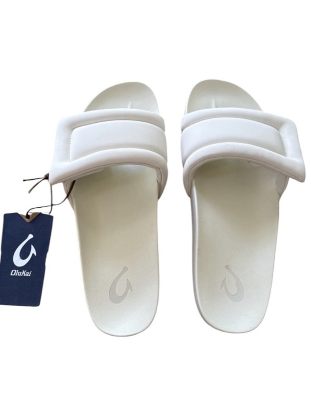 Olukai Sunbeam Slide Comfort Beach Sandals Off-White Women's Size 10 NWT - Picture 2 of 6